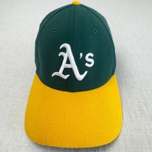New Era 39THIRTY Oakland Athletics MLB Hat Mens Medium Large Green Yellow Cap